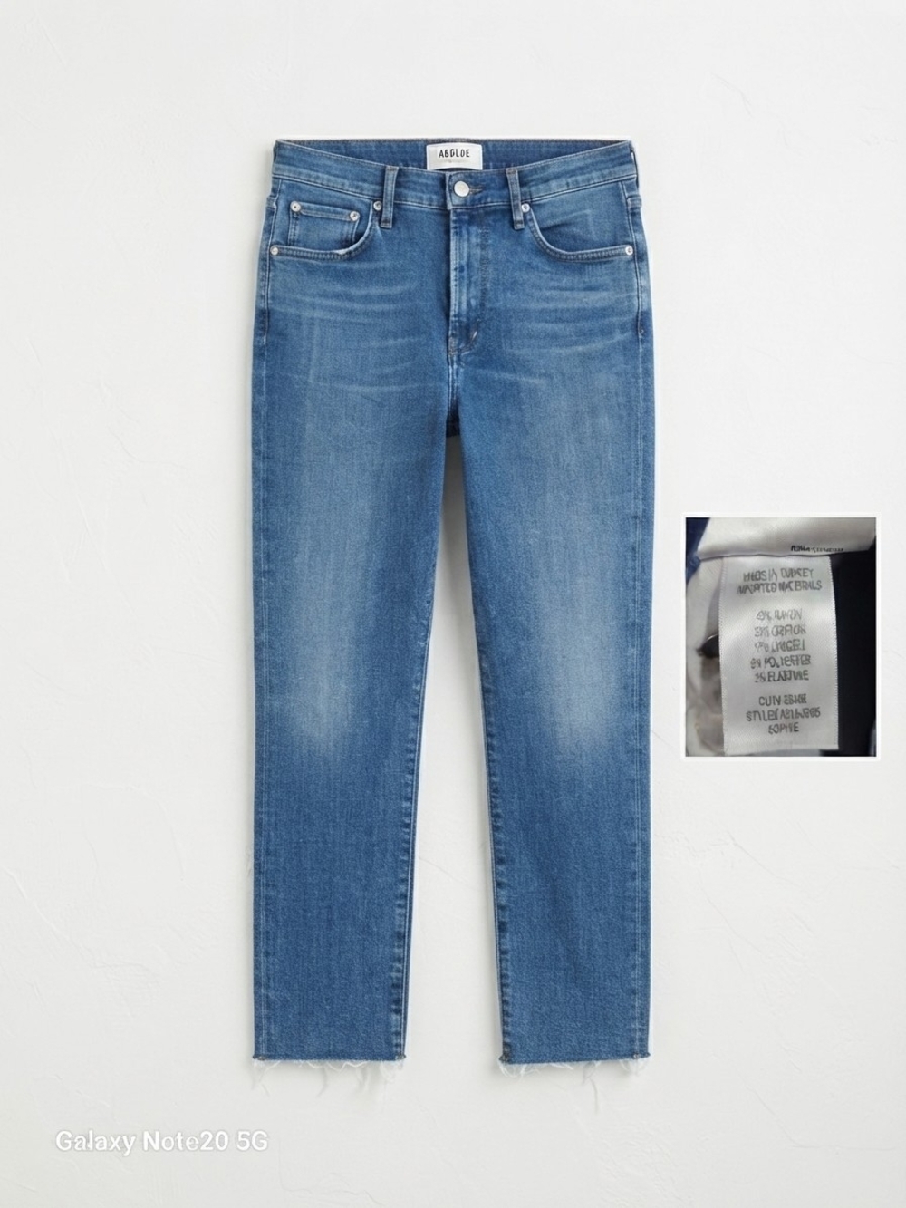 AGOLDE Sophie Crop Raw Hem Blue Jeans Size 31 EUC